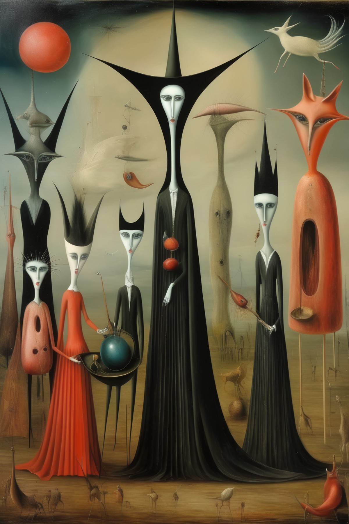 <lora:Leonora Carrington Style:1>Leonora Carrington Style - create in the surrealist style of painter Leonora Carrington